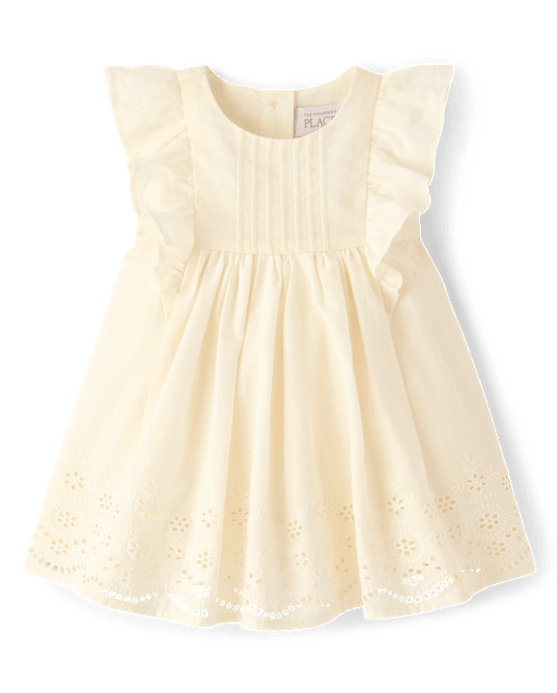 white and gold infant dress Margaret Heirloom Smocked Dress - White Swiss Dot main image 0