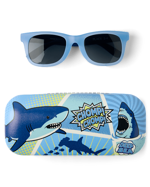 Toddler Boys Shark 2-Piece Sunglasses Set - BLUE | The Children's