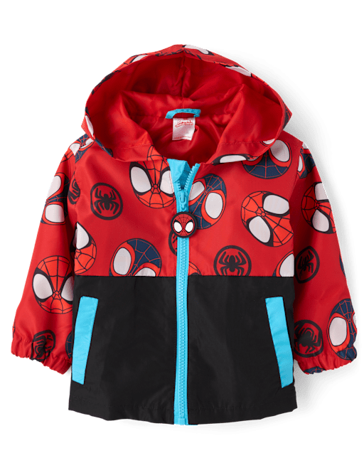 Toddler Boys Long Sleeve Spidey Windbreaker Jacket - RED | The