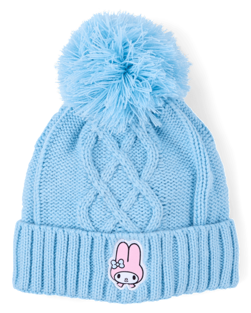 Girls My Melody Cable Knit Pom Pom Beanie - MULTI | The Children's