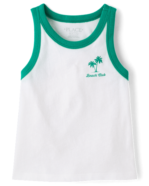 Girls Sleeveless Colorblock Graphic Tank Top - WHITE | The