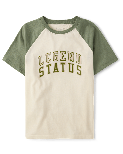 Boys Short Sleeve Legend Status Graphic Raglan Tee - CREAM | The