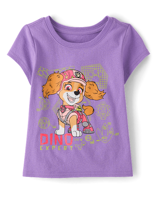 Baby And Toddler Girls Paw Patrol Dino Expert Graphic Tee - Purple