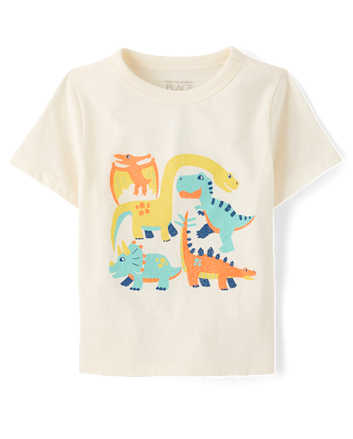 Baby And Toddler Boys Dino Graphic Tee - Cream