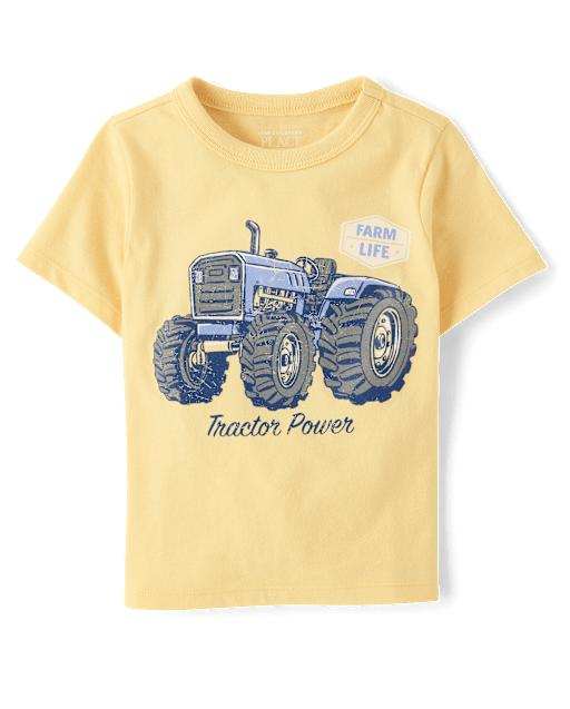 Baby And Toddler Boys Tractor Graphic Tee - Yellow