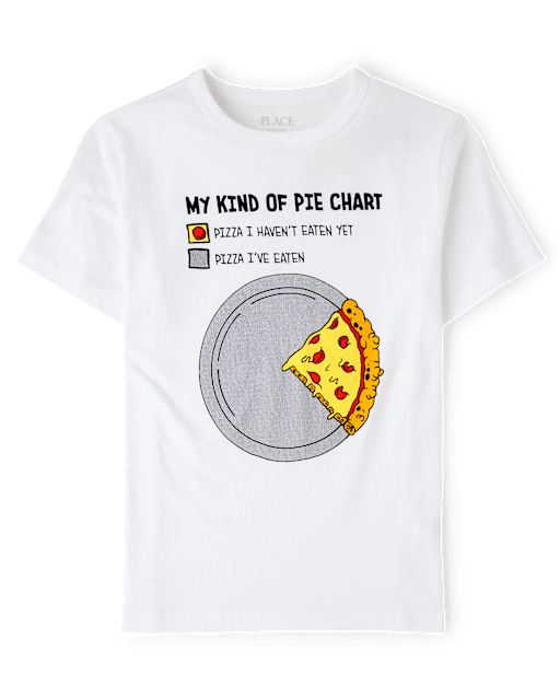 Boys Pizza Chart Graphic Tee - White