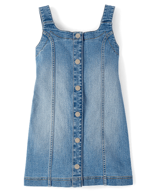 Girls Sleeveless Denim Shift Dress - BLUE | The Children's Place