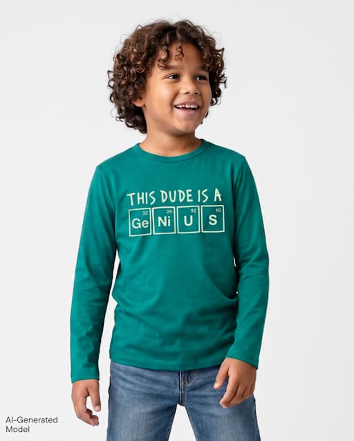 Boys Long Sleeve Genius Graphic Tee - GREEN | The Children's Place