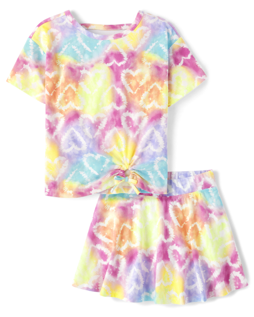 Girl Colurful Tie and Dye Palzzo Set - Multi