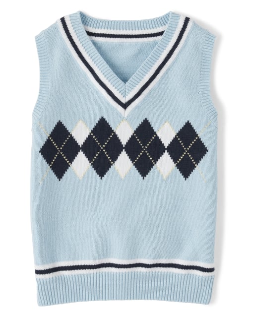Boys Sleeveless Argyle Sweater Vest - Spring Jubilee - BLUE | Gymboree