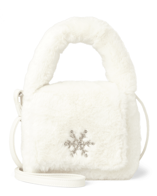 PEARLY GATES プーさん　バック　フェイクファー白　100周年記念 Girls Faux Fur Snowflake Bag - WHITE | Gymboree