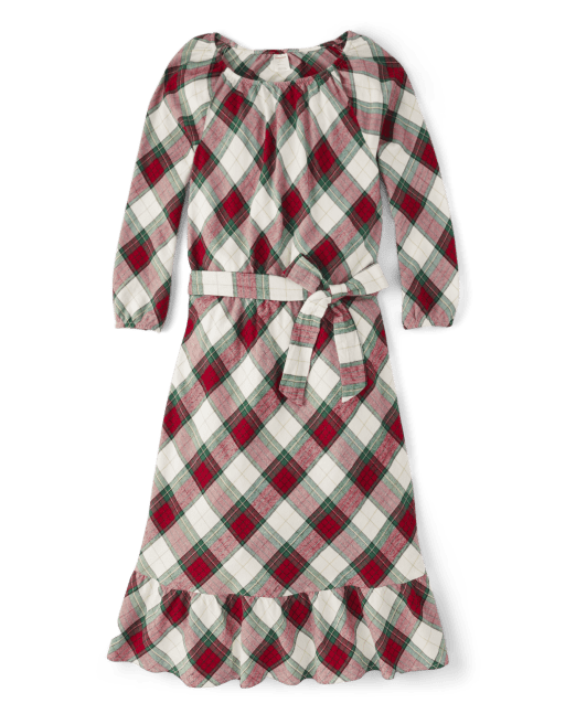 plaid christmas dresses Gymboree Girls' Tie Front Wrap All I know now adjustable-straps 1950s Black Dress With Color:Platinum/Ivory Prom dress