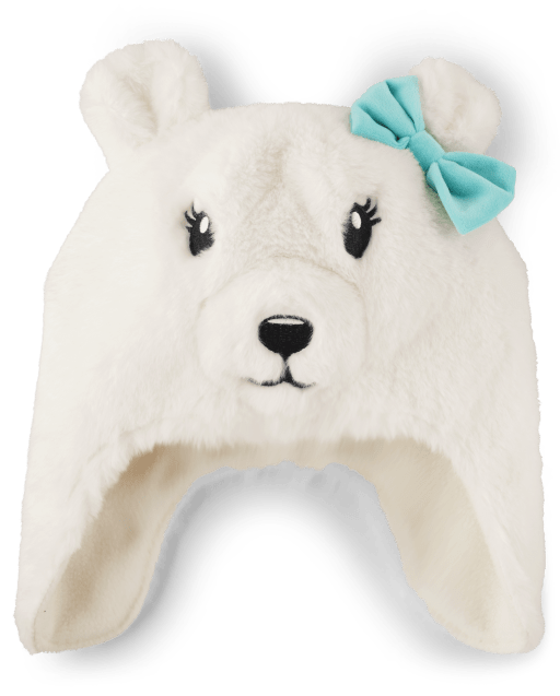 Girls Polar Bear Faux Fur Hat - Nordic Adventure - WHITE | Gymboree