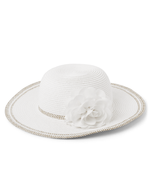 美品【THE9SHOP】SUMMER HAT ホワイト Girls Floral Sun Hat - Splish-Splash - MULTI | Gymboree