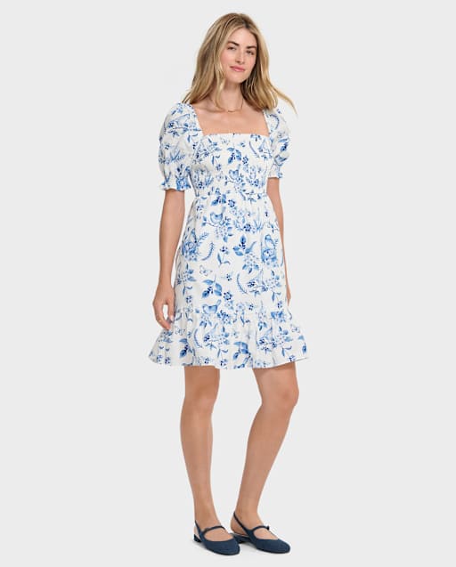 white dress blue flower Gymboree Women's Short Sleeve Dresses Strapless Sleeves Size:3XS - $190.00 Plus size day drinks outfit OTMYIGO Girls Latin Dance