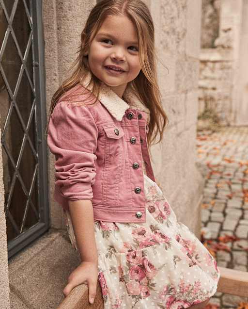 Girls Long Sleeve Sherpa-Lined Corduroy Jacket - Highland Hills