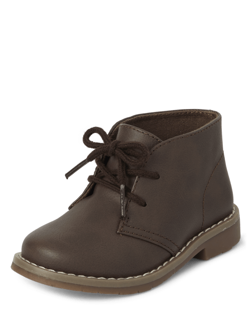 boys brown dress boots The Children's Place Toddler Lace Up | Size 7T a Cushion Flex insole