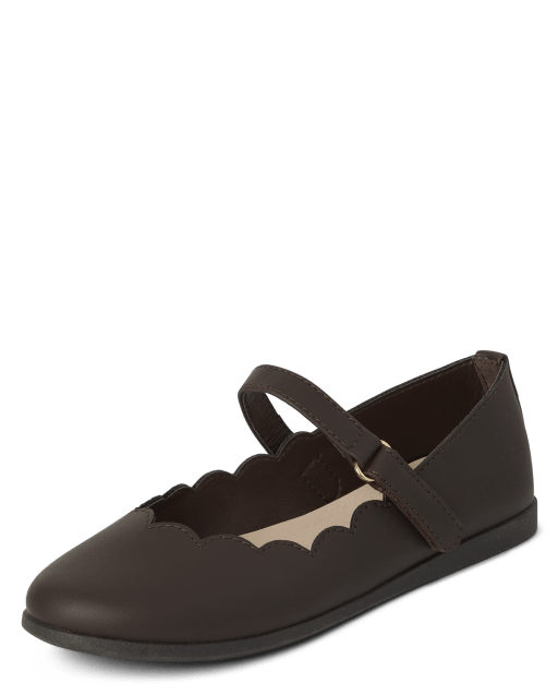 Girls Uniform Comfort Flex Mary Jane Shoes - BROWN