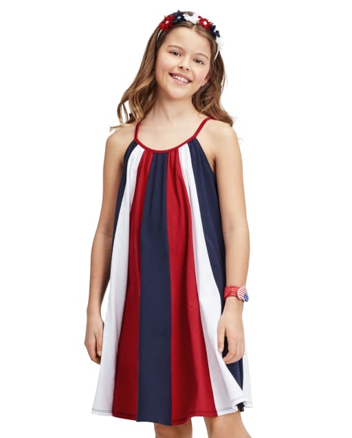 Girls Americana Colorblock Dress