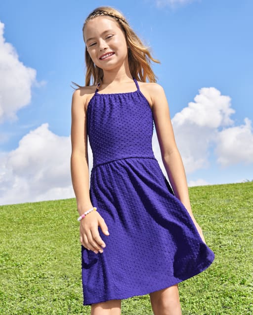 toddler halter dress Girls Tie Back COLOR-Multi