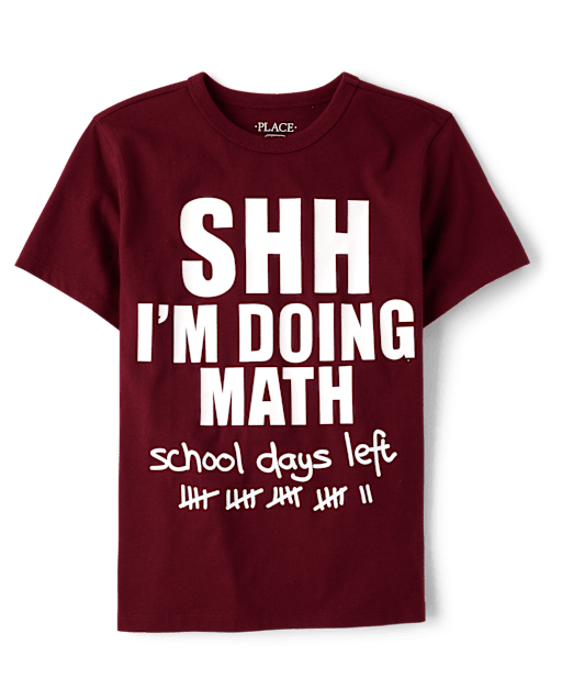 math.T専用 Boys Short Sleeve Math Graphic Tee - BURGUNDY | The Children's Place