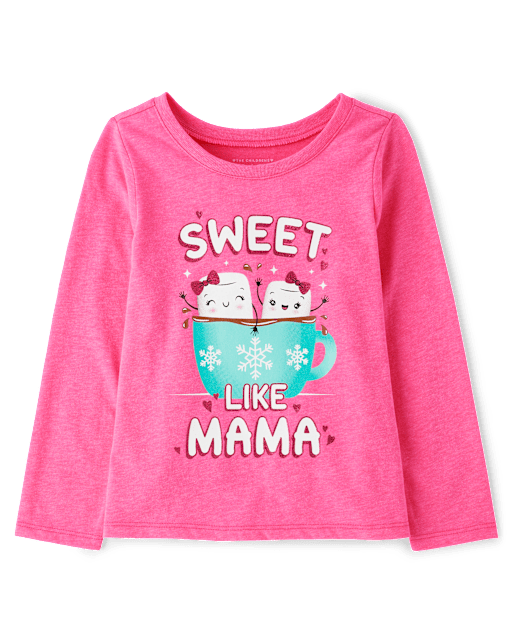 Baby And Toddler Girls Long Sleeve Sweet Like Mama Graphic Tee
