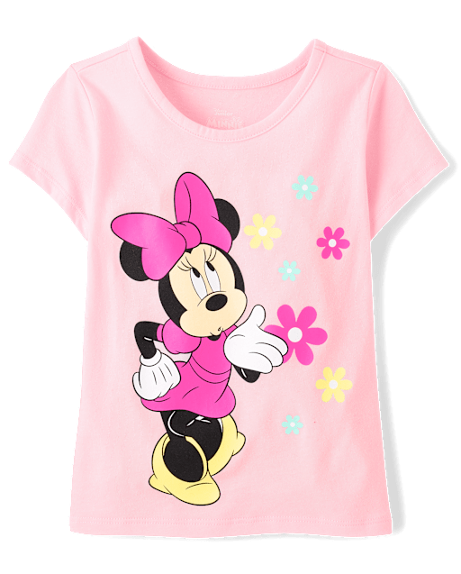 Baby And Toddler Girls Short Sleeve Minnie Mouse Graphic Tee