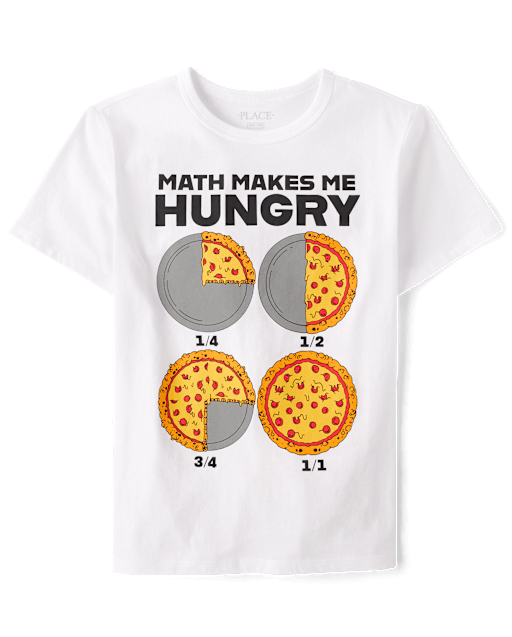 Boys Short Sleeve Pizza Math Graphic Tee - WHITE | The Children's
