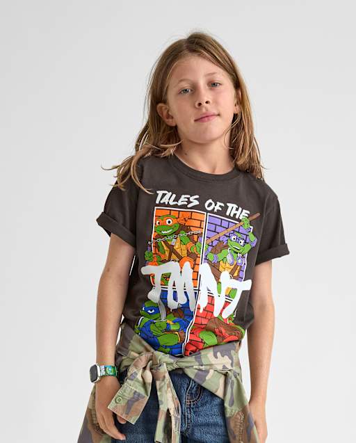 Boys Short Sleeve Teenage Mutant Ninja Turtles Graphic Tee - BLACK