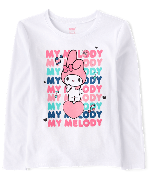 Melody Long Sleeve T-shirt 白 L Girls Long Sleeve My Melody Graphic Tee - WHITE | The Children's Place