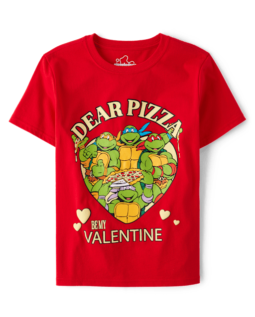 Boys Short Sleeve Teenage Mutant Ninja Turtles Valentine Pizza