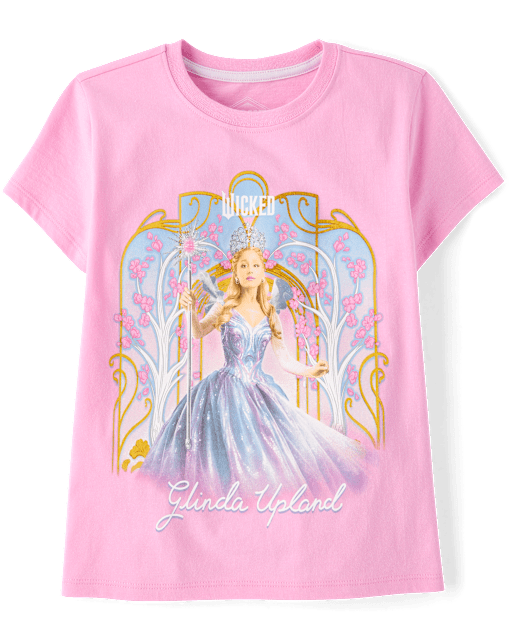 Girls Short Sleeve Wicked Glinda Graphic Tee - PINK | The