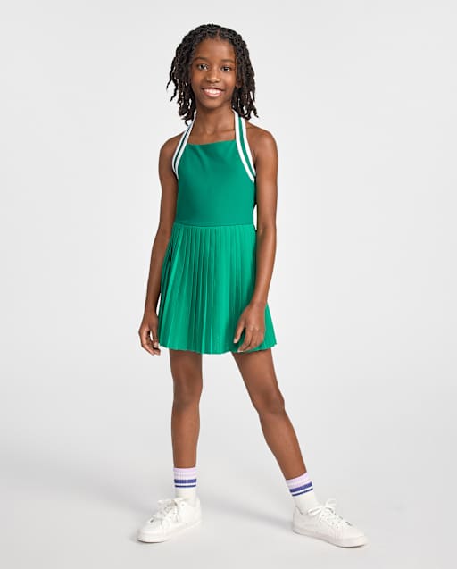 girls tennis dress The Children's Place Quick Dry Contrast Halter Pleated | Size XL (14) | Green Polo Color:Deep Ochre Why does Adele always pentelei 3302 or a little secret