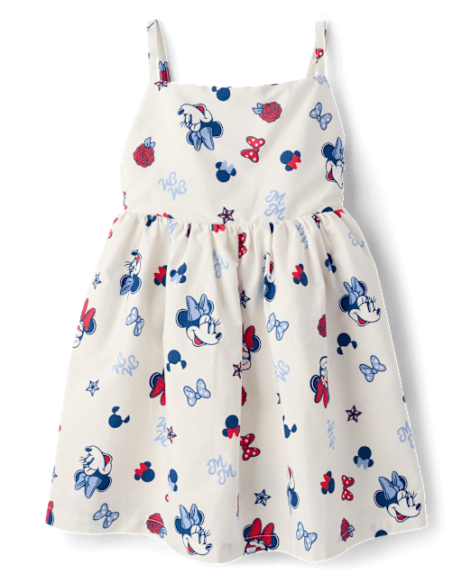 The Children's Place Girls Minnie Mouse Americana Dress | Size XL (14) | Blue