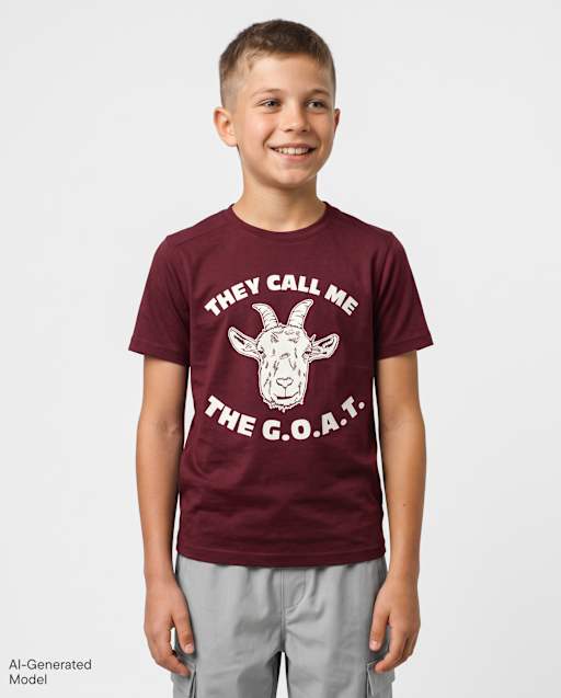 Boys Short Sleeve The Goat Graphic Tee - BURGUNDY | The Children's