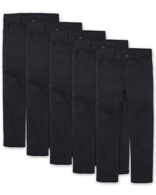 slim Boys Size 12s Uniform Pants Navy Blue Children/'s Place Adjustable Waist