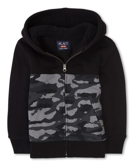 boys black zip up hoodie