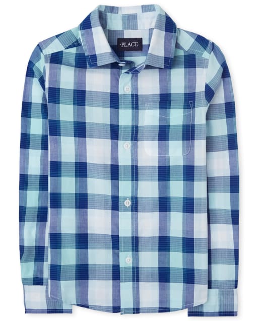 Ipuang Boys Casual Linen Long Sleeve Button-Down Blouse Shirt Top