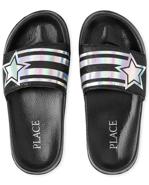 The Childrens Place Unisex-Child Holographic Gladiator Sandal