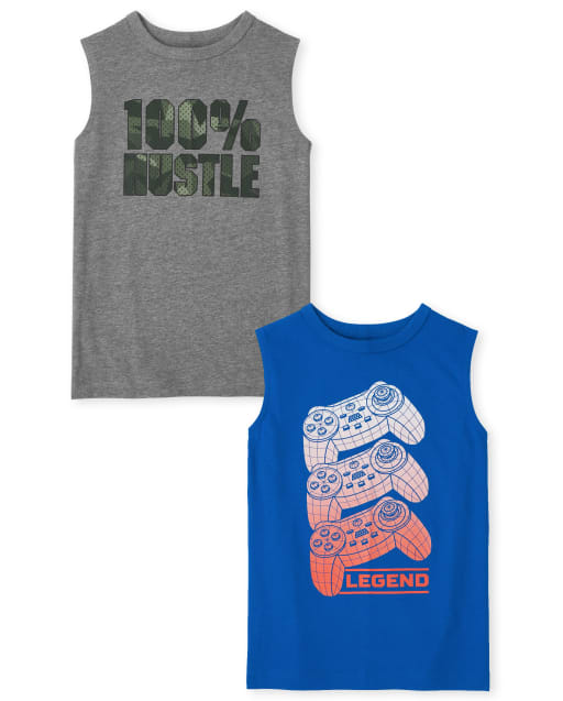 Essentials Boys Active Performance Muscle Tank Tops