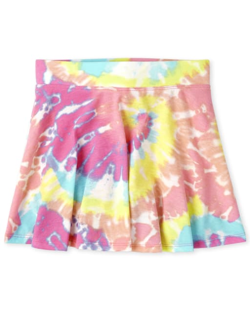 The Childrens Place Girls Printed Pleated Skorts
