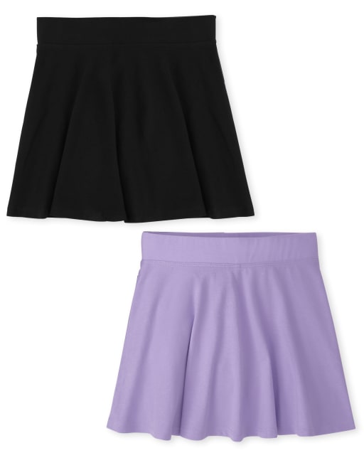 The Childrens Place Girls Printed Pleated Skorts