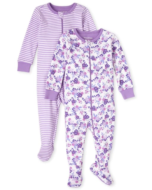 The Childrens Place Girls Baby and Toddler Kangaroo Fleece One Piece Pajamas