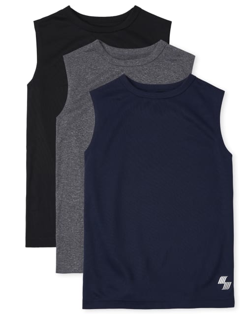 Essentials Boys Active Performance Muscle Tank Tops