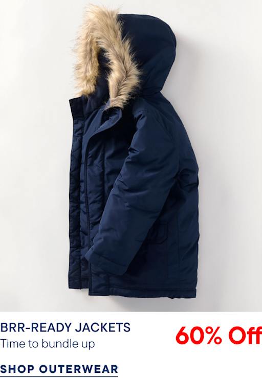 A navy blue winter jacket with a faux-fur lined hood is centered against a plain white background.