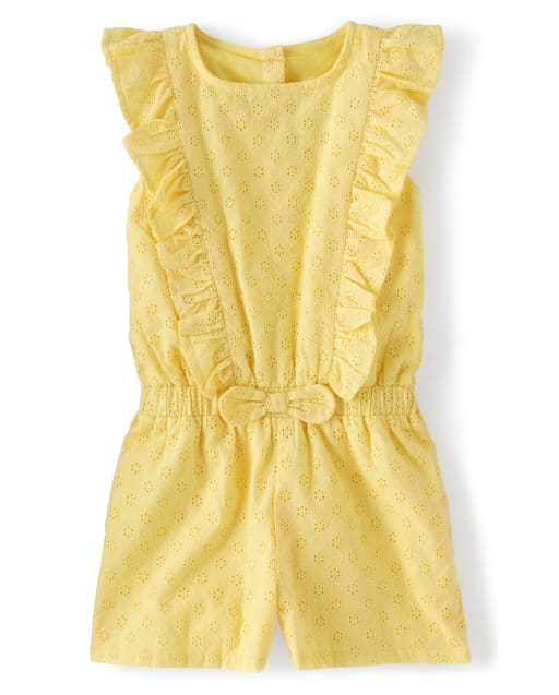 Girls Eyelet Romper - Pocketful Of Posies - view 1