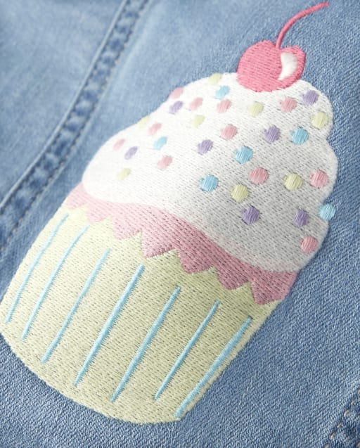 girls embroidered denim jacket