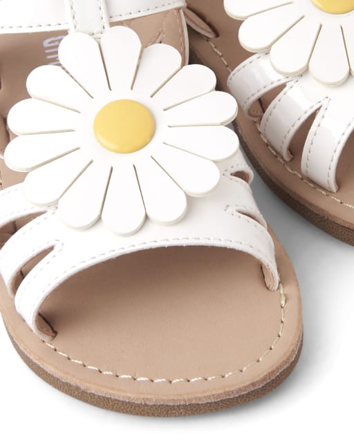 Girls Daisy Faux Leather Sandals 