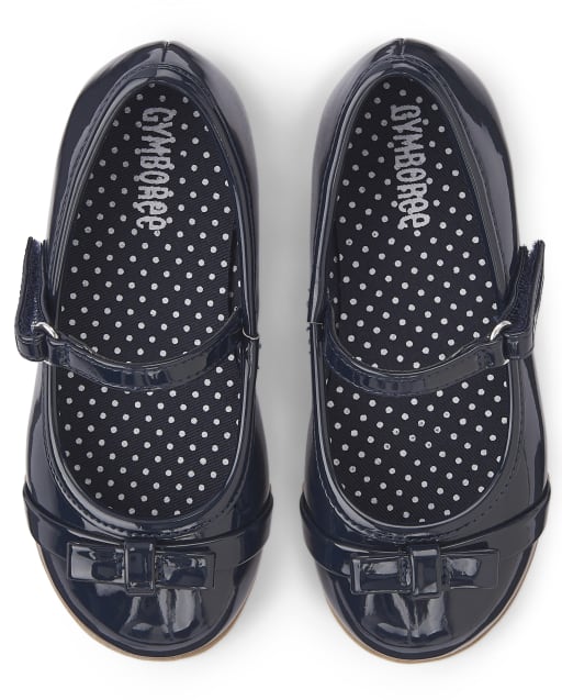 Girls Bow Ballet Flats - Playful Poppies