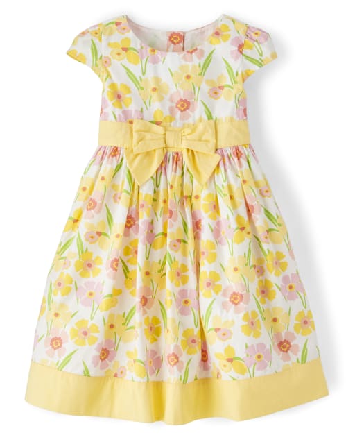 Size 7 Gymboree Yellow White Floral Spring Dress Girls